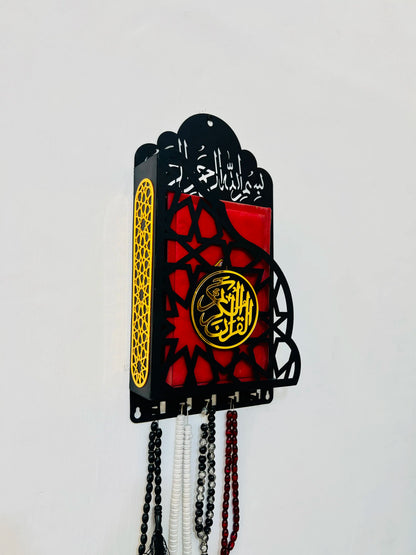 Metallic Quran Holder with Premium Golden Acrylic Mirror